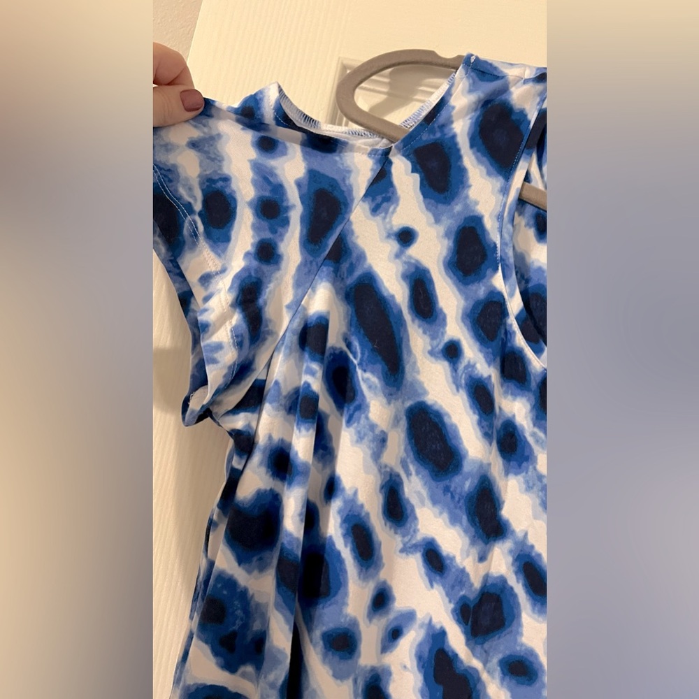 JM Collection Women's Blue Cold Shoulder Round Neck Knit Top Plus Size 2X - Picture 5 of 8